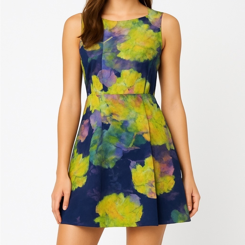 Bec+Bridge Backless Sleeveless Abstract Floral Mini Dress NWT